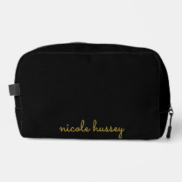 Zwart en Goud Schrift  | Stijlvol Modern Monogram Toilettasje