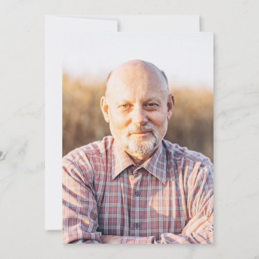 Zwart en Goud Script Foto Pensioen Partij Kaart (Achterkant)