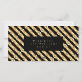 Zwart en Goud Script Vrolijk Kerstfeest Gelukkig 2 Feestdagenkaart (Achterkant)