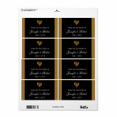 Zwart en Goud Scroll Accent Waterfles Label (Full Sheet)