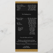 Zwart en Goud Scroll Accent Wedding Programma Programmakaart (Achterkant)