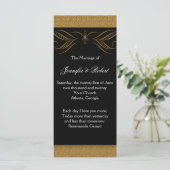 Zwart en Goud Scroll Accent Wedding Programma Programmakaart (Staand voorkant)