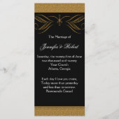 Zwart en Goud Scroll Accent Wedding Programma Programmakaart (Voorkant)