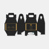 Zwart en Goud Scroll Bruiloft Favor Box Bedankdoosjes (Uitgevouwen)