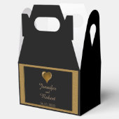 Zwart en Goud Scroll Bruiloft Favor Box Bedankdoosjes (Geopend)
