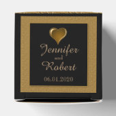 Zwart en Goud Scroll Bruiloft Favor Box Bedankdoosjes (Bovenkant)