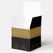 Zwart en Goud Scroll Bruiloft Favor Box Bedankdoosjes (Geopend)
