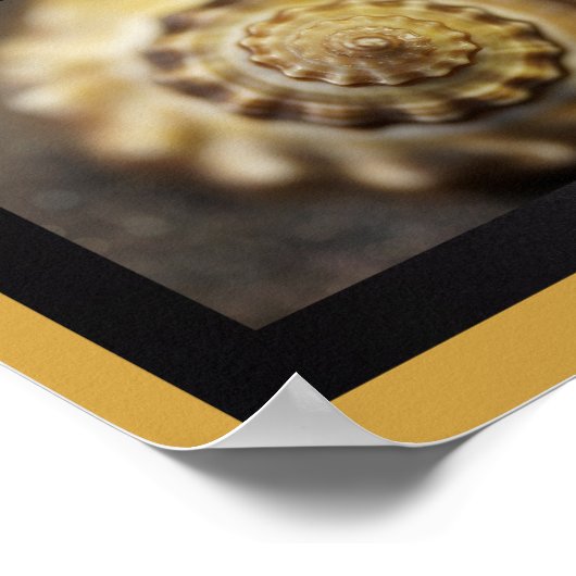Zwart en Goud Seashell Tropische Printable Art Poster (Hoek)