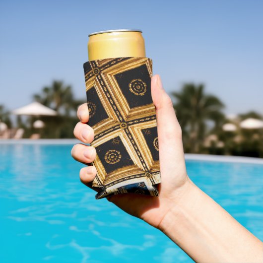 Zwart en goud seltzer blikjeskoeler (Insitu Zwembad)