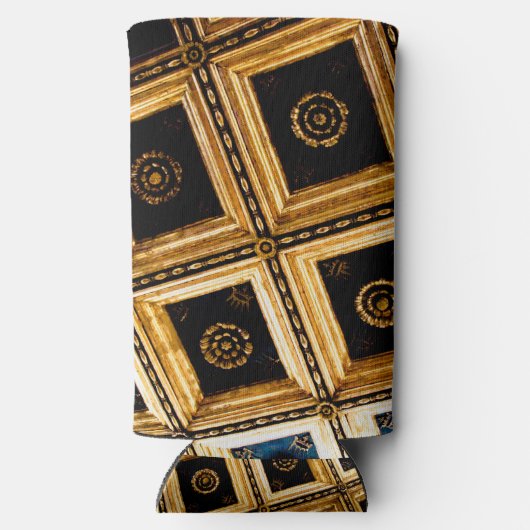 Zwart en goud seltzer blikjeskoeler (Achterkant)