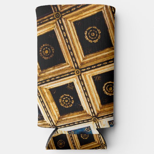 Zwart en goud seltzer blikjeskoeler (Voorkant)