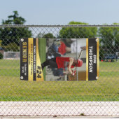 Zwart en Goud Senior Sport Outdoor Banner (Insitu)