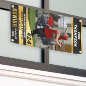 Zwart en Goud Senior Sport Outdoor Banner (Buitenkant Gebouw)