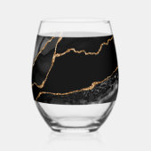 Zwart en Goud Shabbat Challah Hoesje Doek Servet Wijnglas Zonder Voet (Achterkant)