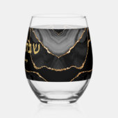 Zwart en Goud Shabbat Challah Hoesje Doek Servet Wijnglas Zonder Voet (Links)