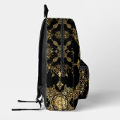 Zwart en goud sierlijk bedrukte rugzak (Links)