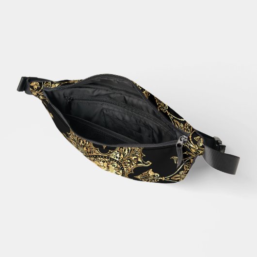 Zwart en goud sierlijk heuptasje (Open)