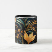 Zwart en goud sierpatroon mok (Midden)