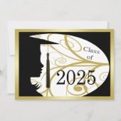 Zwart en Goud Silhouet 2025 Kaart (Voorkant)