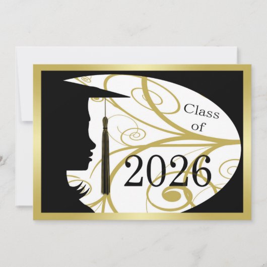 Zwart en Goud Silhouet 2026 Kaart (Voorkant)