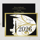 Zwart en Goud Silhouet 2026 Kaart (Voorkant / Achterkant)