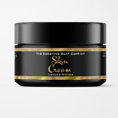 Zwart en Goud Skin Cream Jar Label