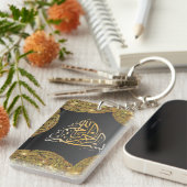 ZWART EN GOUD SLEUTELHANGER (Voorkant Rechts)