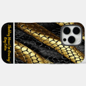Zwart en goud snake skin design Case-Mate iPhone case (Achterkant (horizontaal))