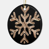 Zwart en Goud Sneeuwvlok Elegante Kerstmis Keramisch Ornament (Links)