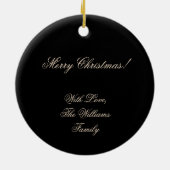 Zwart en Goud Sneeuwvlok Elegante Kerstmis Keramisch Ornament (Achterkant)