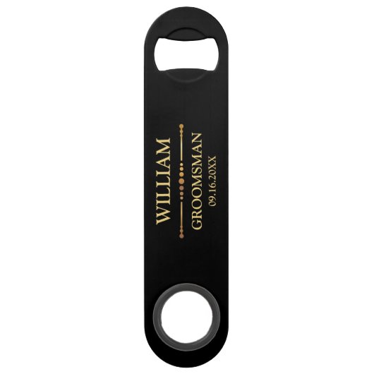 Zwart en Goud Speed Flessenopener (Voorkant)