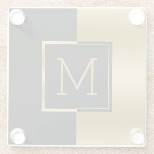 Zwart en goud split-screen glazen onderzetter (Achterkant)