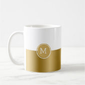 Zwart en goud split-screen monogram koffiemok (Links)