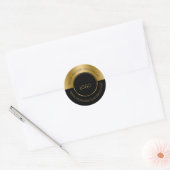 Zwart en goud split screen ronde sticker (Envelop)