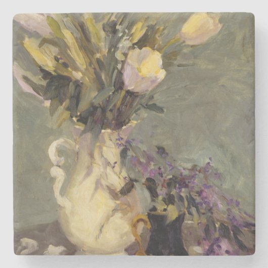 Zwart en goud stenen onderzetter (Voorkant)