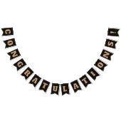 Zwart en Goud Sterren Afstuderen Bunting banner (Alle)