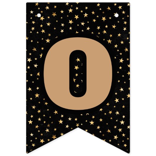 Zwart en Goud Sterren Afstuderen Bunting banner (Tweede vlag)