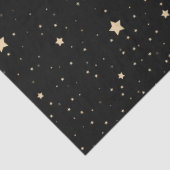 Zwart en Goud Sterrennacht Familienaam Kerst Tissuepapier (Detail)