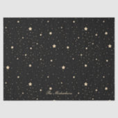 Zwart en Goud Sterrennacht Familienaam Kerst Tissuepapier (Voorkant)