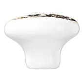 Zwart en goud Strappy Stilletto schoenen Keramische Knop (Zijkant)