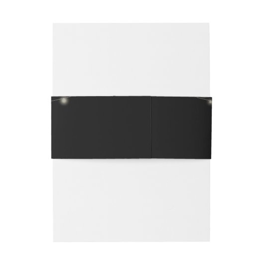 Zwart en goud string lichten bloemenbruiloft uitnodigingen wikkel (Achterkant Voorbeeld)