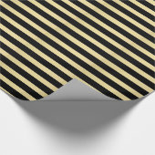 Zwart en goud - Striped Patroon Cadeaupapier (Hoek)