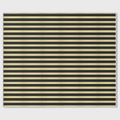 Zwart en goud - Striped Patroon Cadeaupapier (Vlak)