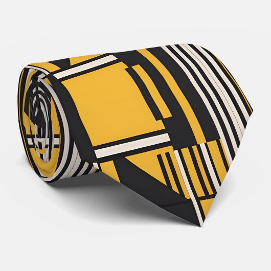 Zwart en goud stropdas (Opgerold)