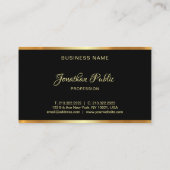 Zwart En Goud Template Professioneel Schrift Moder Visitekaartje (Achterkant)