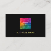 Zwart En Goud Template QR Code Bedrijfslogo Visitekaartje (Achterkant)
