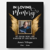 Zwart en goud ter nagedachtenis aan Aangepaste fot Fotoplaat (Voorkant)