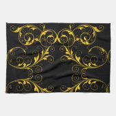Zwart en goud theedoek (Horizontaal)