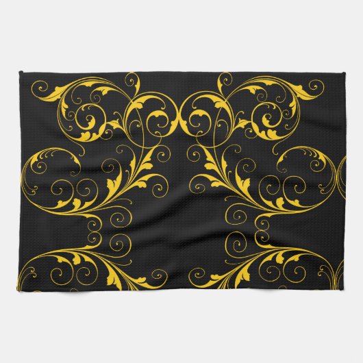 Zwart en goud theedoek (Horizontaal)