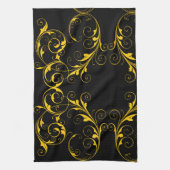 Zwart en goud theedoek (Verticaal)